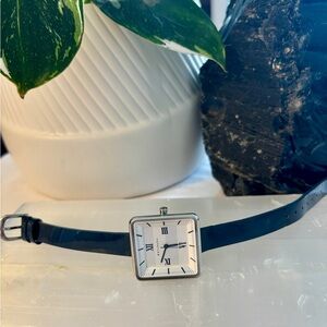 ✨ Silpada Designs Square Watch – Blue Leather Strap